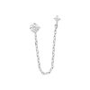 Boucle D'Oreille Unitaire en argent rhodié