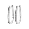 BOUCLES D'OREILLES CRÉOLES EN ARGENT RHODIÉ