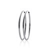 Boucles d'oreilles créoles en argent rhodié